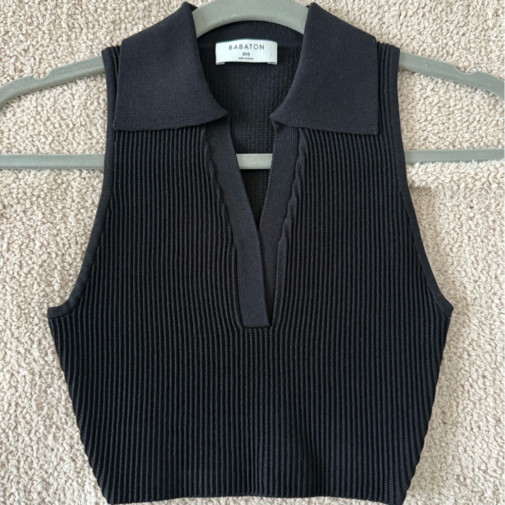 Aritzia Black Collared Tank